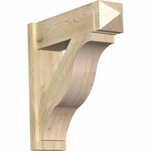 Ekena Millwork 8 in. x 28 in. x 28 in. Douglas Fir Fuston Arts and Crafts Rough Sawn Outlooker