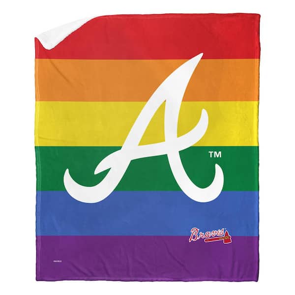 THE NORTHWEST GROUP MLB Braves Pride Series Silk Touch Sherpa Multicolor Throw