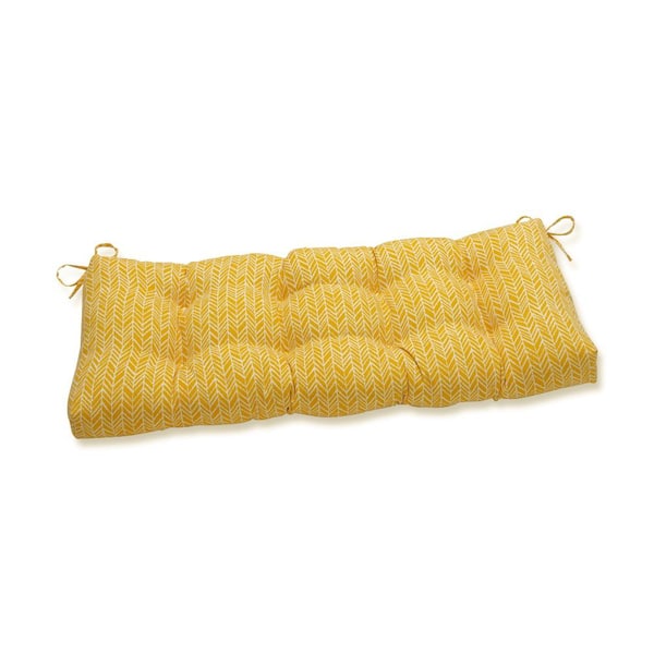 Pillow Perfect Other Rectangular Outdoor Bench Cushion in Yellow