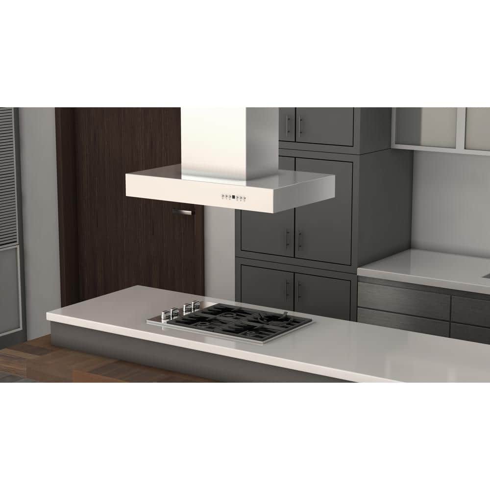 36" Brushed Stainless Steel Island Range Hood
