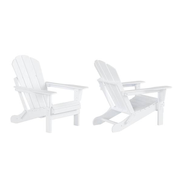 Westin Outdoor Addison White Folding Plastic Adirondack Chair Set Of 2 2001011 Westin Outdoor Addison White Folding, Colored Plastic Adirondack Chairs Home Depot