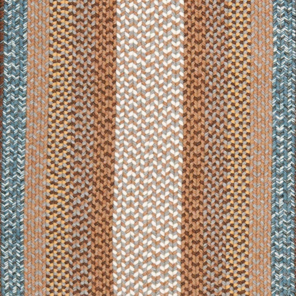 Handmade Brown and Multi Oval Braided Rug 10' x 14'