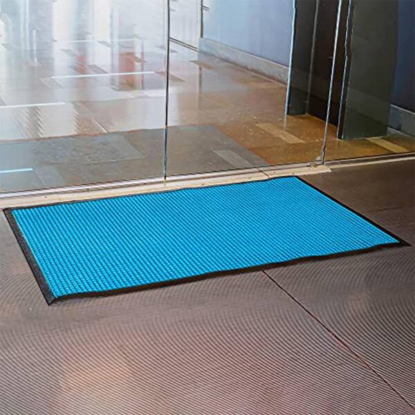 Blue 36 in. x 60 in. Checker Floor Mat Indoor/Outdoor Door Mat