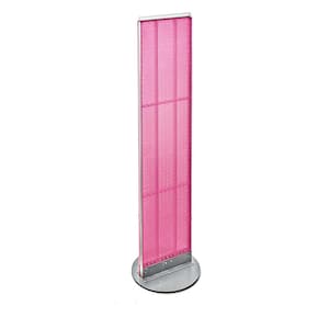 60 in. H x 13.5 in. W Styrene Pegboard Floor Display with Revolving Base in Pink (2-Piece)