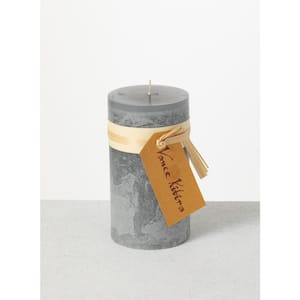 6 in. Dove Gray Timber Pillar Candle