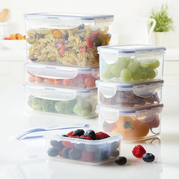 Lock & Lock Easy Essentials Pantry 3-Cup Rectangular Food Storage Container, Set of 2