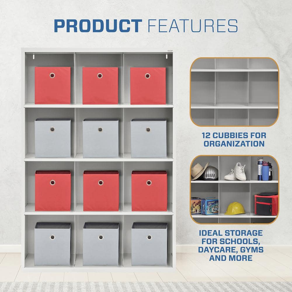 Adjustable Dove Gray Wooden 12-Compartment Storage Organizer