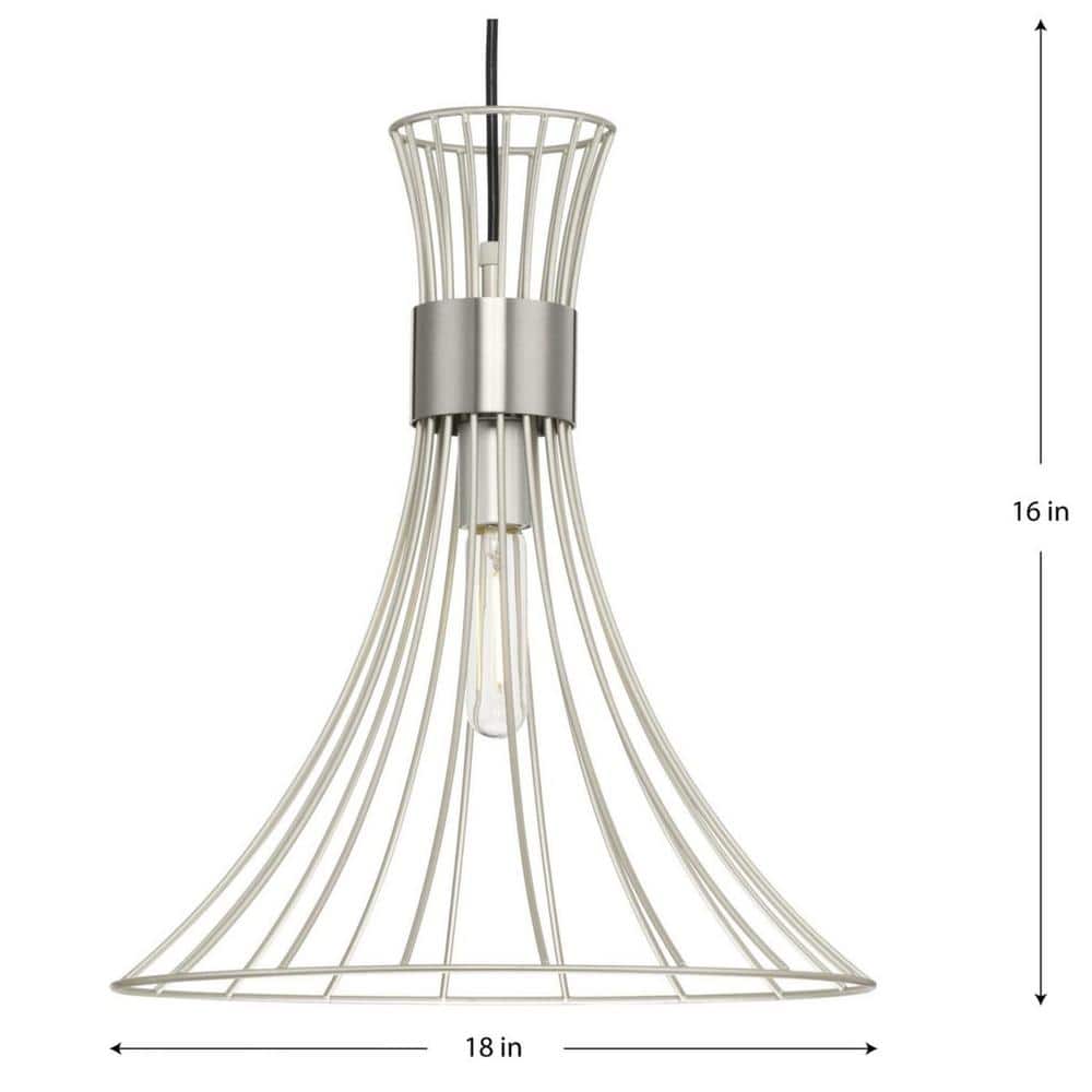 Lorin 18" Brushed Nickel Glass LED Pendant Light