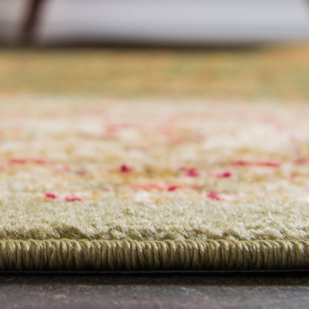 Aditi Elegance Green Rectangular Indoor Area Rug (8' x 10')