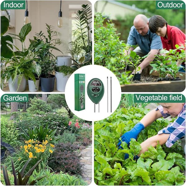 Misopily 3 in. Soil Tester, Plant Moisture Meter Light and PH