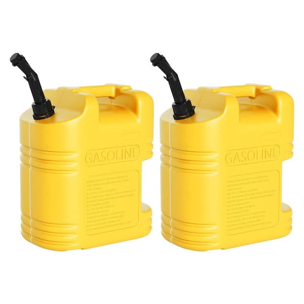 2-Pack 5 Gallon Heavy Duty Spill-Proof Liquid Storage Tank with Easy Pour Spout, Visible Fuel Level