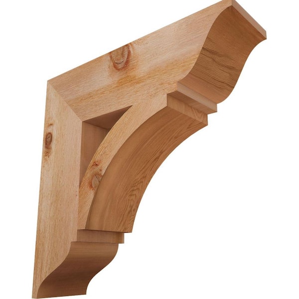 Ekena Millwork 6 in. x 22 in. x 22 in. Western Red Cedar Thorton Traditional Rough Sawn Bracket