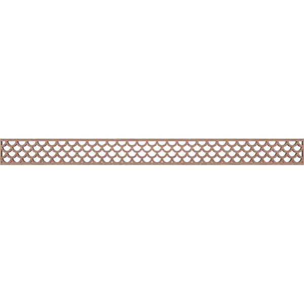 Ekena Millwork Hudson Fretwork 0.375 in. D x 46.375 in. W x 4 in. L Walnut Wood Panel Moulding