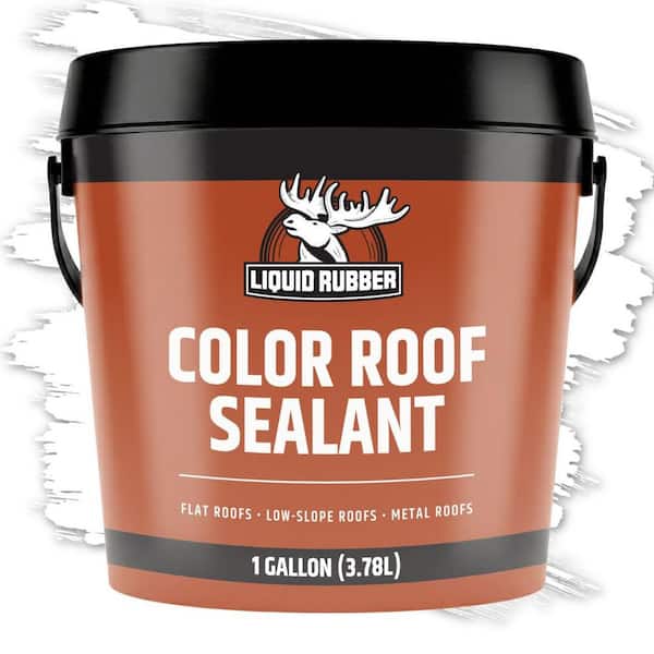 Liquid Rubber Color Roof Sealant- Elastomeric Roof Coating for Flat and Metal Roofs White 1 Gal. 128 oz.