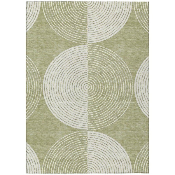 Chantille Machine Washable Indoor/Outdoor Abstract ACN2275 Aloe 5 ft. x 7 ft. 6 in. Area Rug