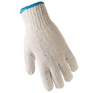 Fits All White String Knit Gloves (12-Pack)