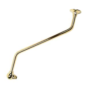 18 in. Double Offset Shower Arm and Flange in Polished Brass PVD