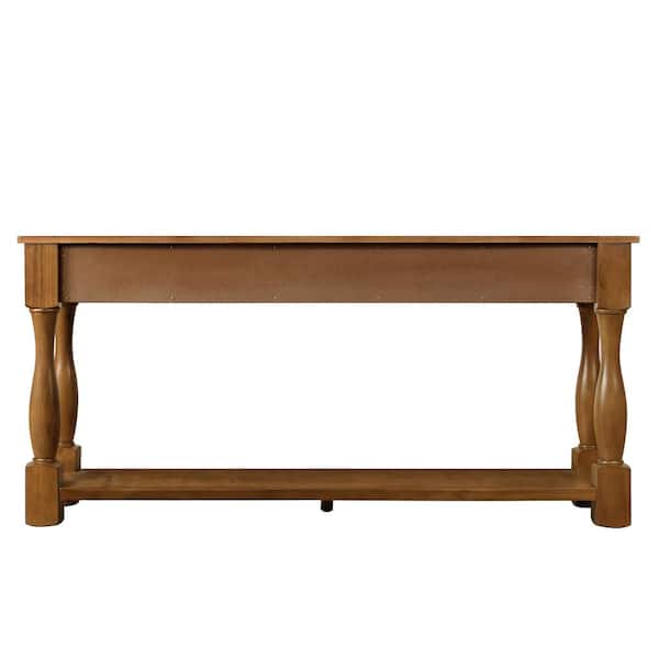 63.4 in. W x 14.6 in. D x 30 in. H Brown Linen Cabinet with
