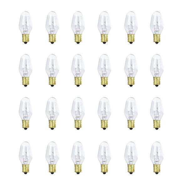 Feit Electric 4-Watt Equivalant C7 2700K Clear Incandescent E12 Night Light Bulb (24-Pack)