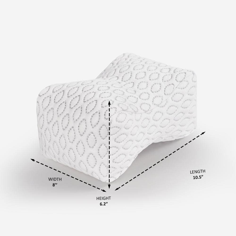 Travel Size White Memory Foam Cooling Knee Pillow