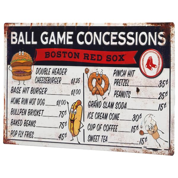 Boston Red Sox Ball Game Concessions Metal Sign
