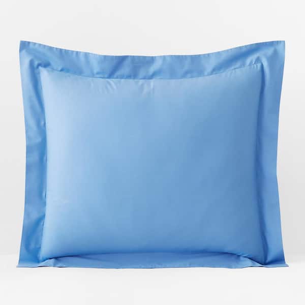 The Company Store Company Essentials Ocean Blue Organic Cotton Percale Euro Sham
