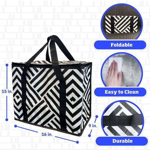 DURASACK 32 Qt. Black Geo Insulated Hot Cold Tote Bag CL