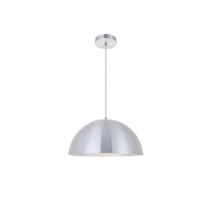 Timeless Home Chloe 1-Light Burnished Nickel Pendant with 15.7 in. W Burnished Nickel Aluminum Shade