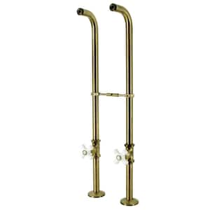 Freestanding Supply Line with Stop Valve in Antique Brass