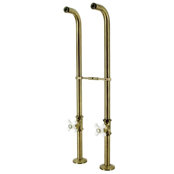 Kingston Brass Freestanding Supply Line with Stop Valve in Antique Brass