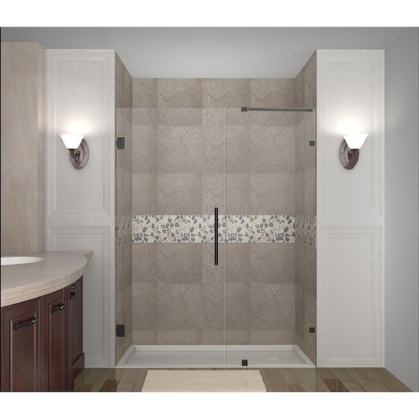 Aston Nautis 62 in. x 72 in. Completely Frameless Hinged Shower Door in Oil Rubbed Bronze