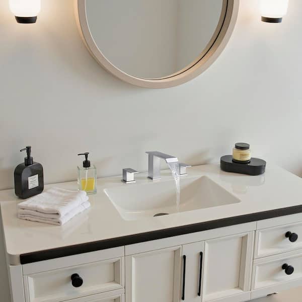 8 in. Widespread Double Handle Bathroom Faucet with Metal Pop-up Drain in Brushed Nickel