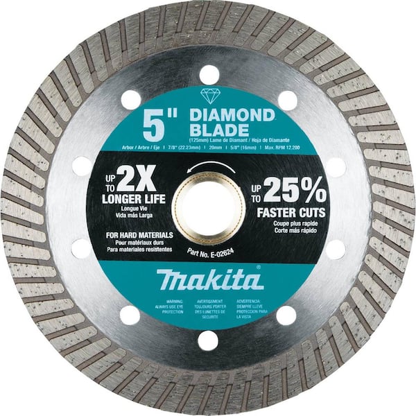 Makita 5 in. Diamond Blade, Turbo, Hard Material