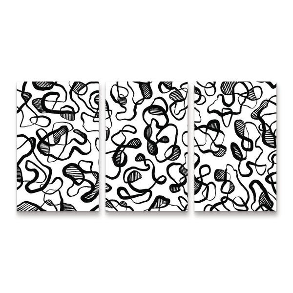 Trademark Fine Art Tree Child Abstract Thin Lines Pattern Multi Panel ...