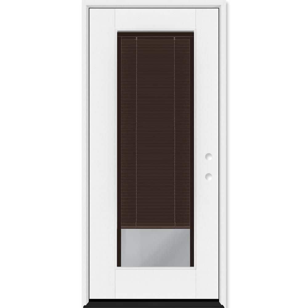 Legacy 36 in. x 80 in. Full Lite Clear Glass Mocha Miniblind LHIS White Finish Fiberglass Prehung Door w/6-9/16 in. Jamb price history on PriceWatchPro
