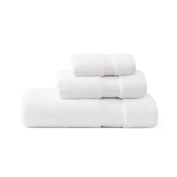 Long Branch 3-Piece Coconut White Terry Cotton Towel Set