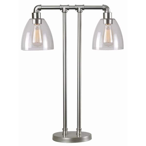 Kenroy Home Steam Fitter 27 in. Galvanized Metal Table Lamp