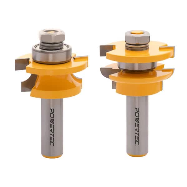 1/2 in. Shank Cabinet Door Rail and Stile Carbide Router Bit Set, Roundover Profile (2-Piece)