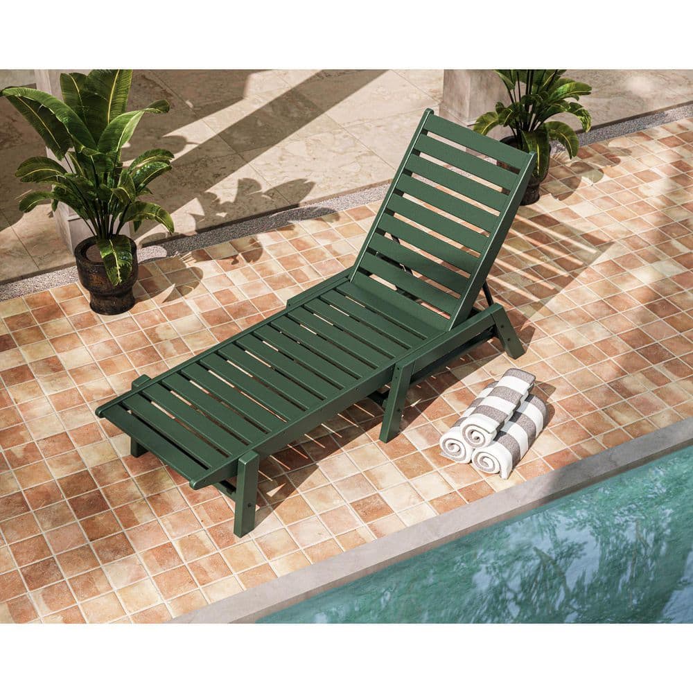 POLYWOOD Grant Park Green Chaise Lounge GPNAC2280GR The Home Depot