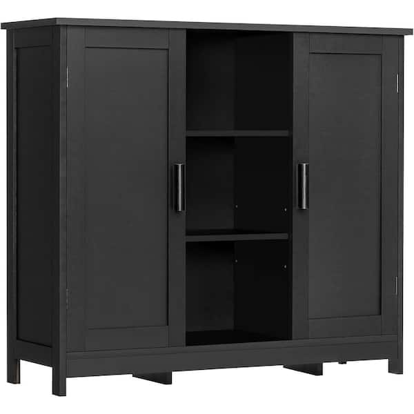 Cubilan Black Storage Cabinet, Bathroom Cabinet