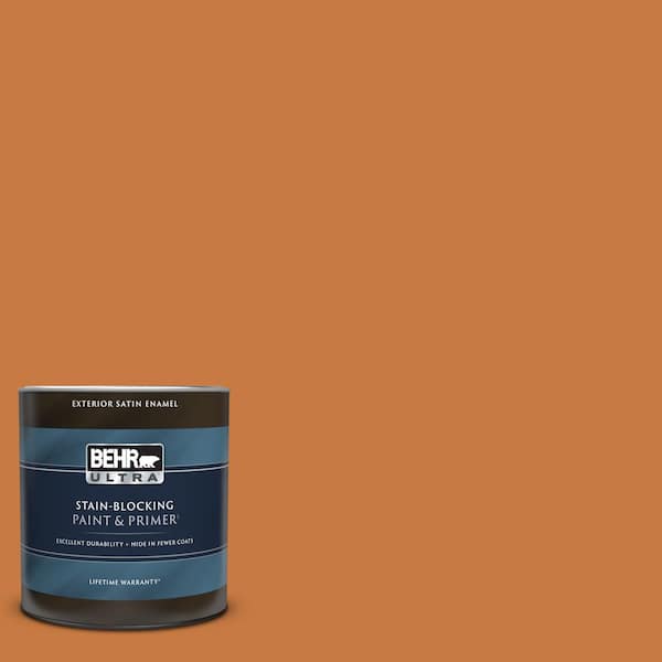 BEHR ULTRA 1 qt. #M230-7 Rumba Orange Satin Enamel Exterior Paint & Primer