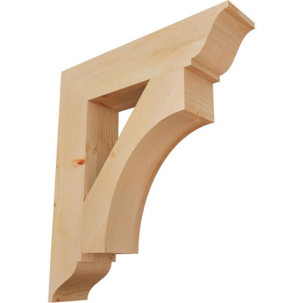Ekena Millwork 5.5 in. x 32 in. x 28 in. Douglas Fir Westlake Traditional Smooth Bracket