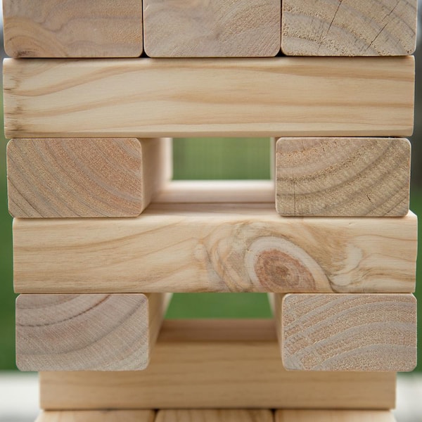 Hey! Play! Non-Traditional Giant Wooden Blocks Tower Stacking Game