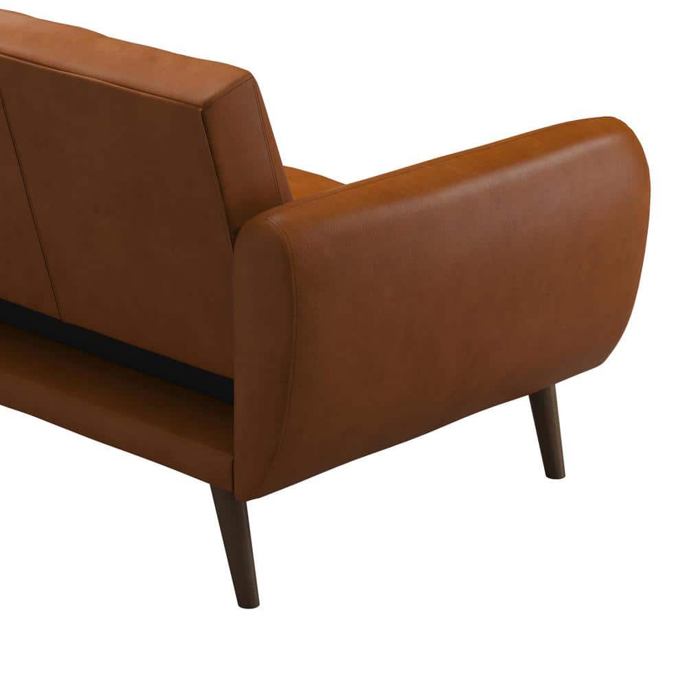 Brittany Camel Faux Leather Convertible Sleeper Sofa