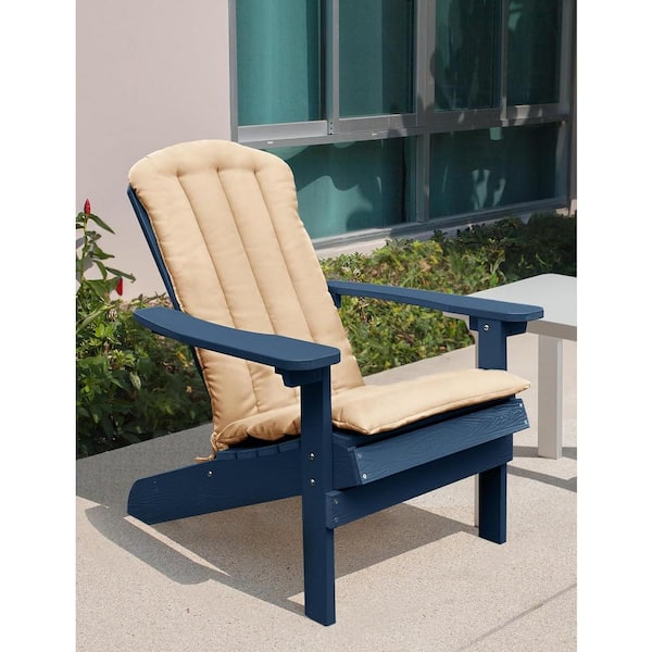 19.7 in. x 18.9 in. Light Brown Patio Adirondack Chair Cushion with Straps for Indoor and Outdoor