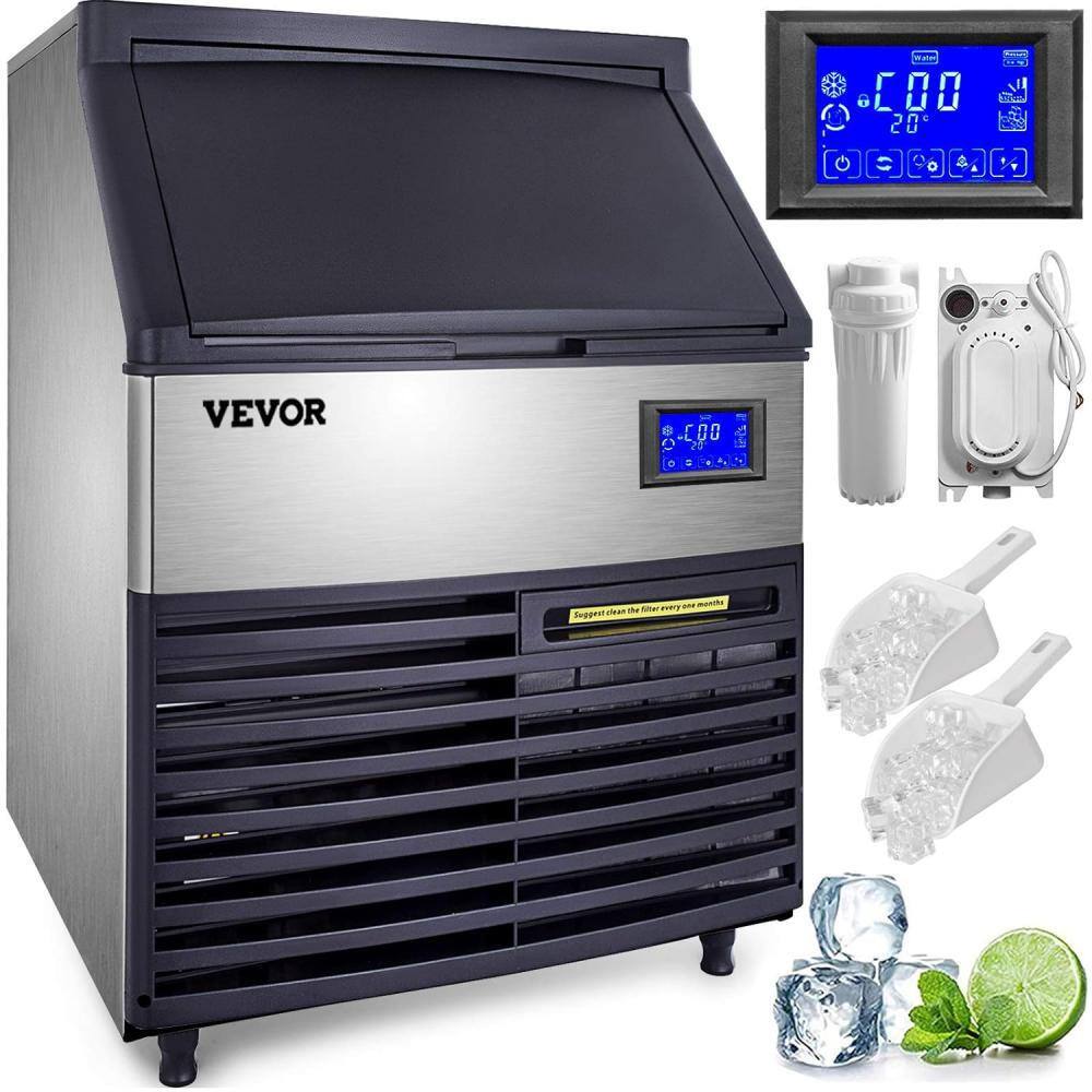 VEVOR 440 lb. / 24 H Commercial Stainless Steel Freestanding Ice Maker