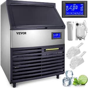 440 lb. / 24 H Commercial Stainless Steel Freestanding Ice Maker Machine with 77 lb. Storage Bin in Silver, ETL Approved