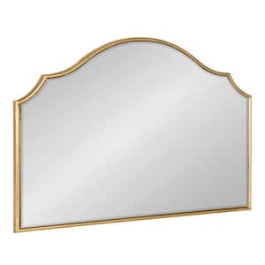 Leanna 18 in. H x 24 in. W Glam Arch Framed Gold Wall Mirror