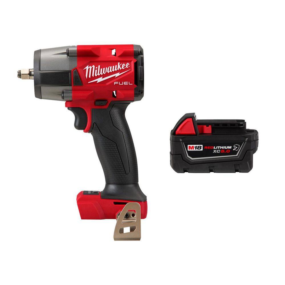 M18 FUEL GEN-2 18V Lithium-Ion Mid Torque Brushless Cordless 3/8 in. Impact Wrench with Friction Ring w/ 5.0 Ah Battery price history on PriceWatchPro