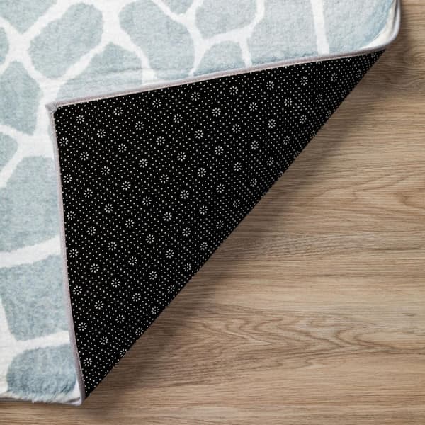 8 X 10 Gray, Ivory Animal Print Runner Rug